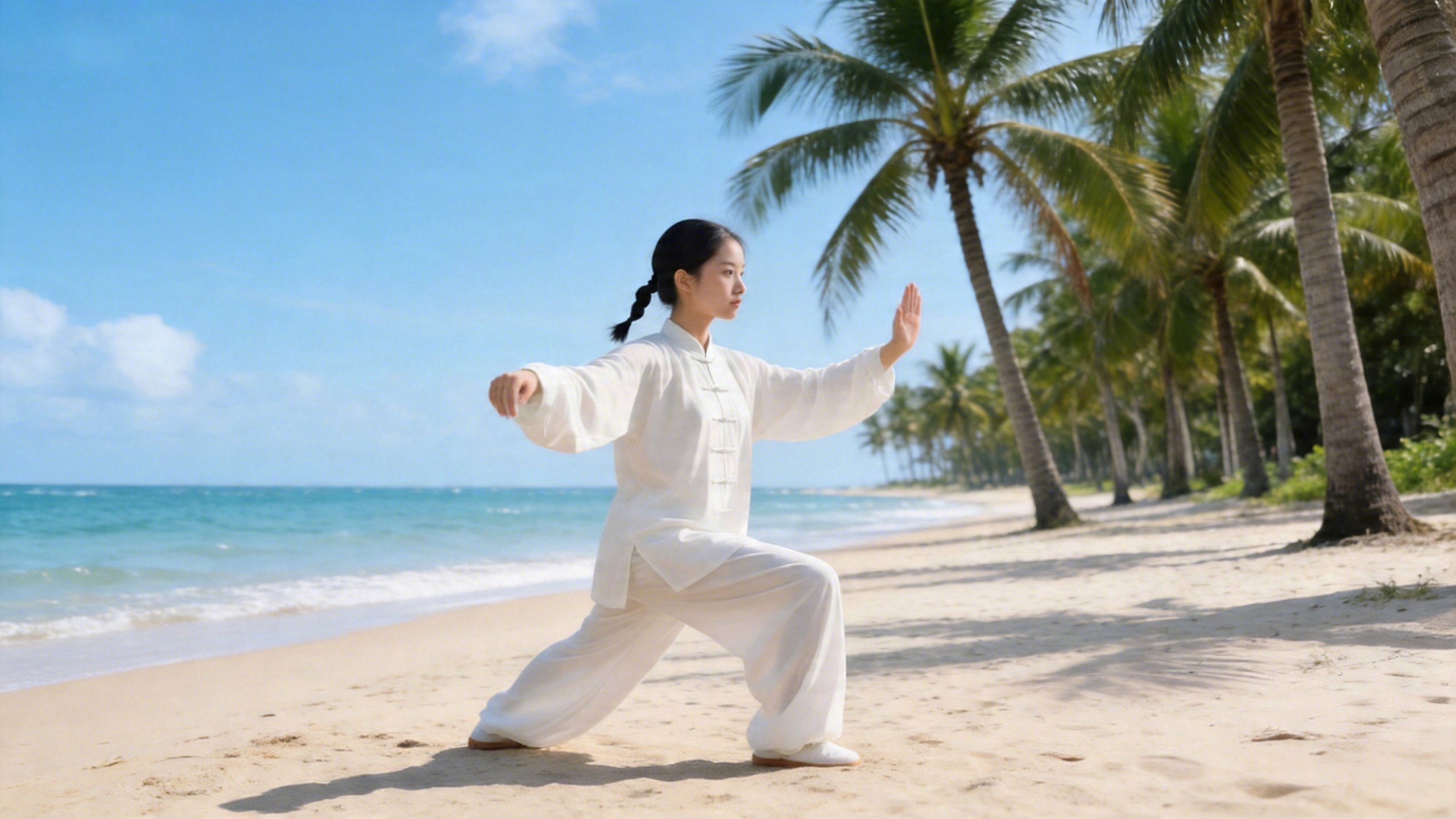 Play Taichi beside the sea